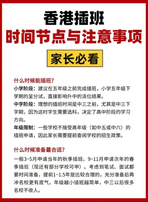 中一插班香港必读 5大常见问题与解决方案