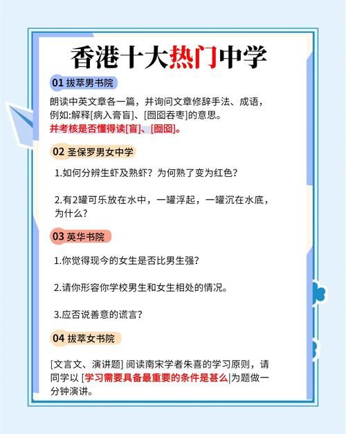 香港中学插班面试指南 5大高频考题解析